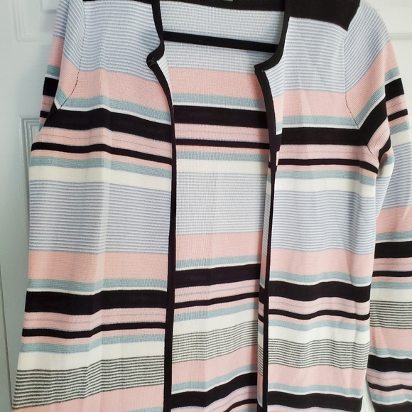 NEW Calvin Klein Stripe / Colorblock Midi Cardigan - Picture 4 of 9